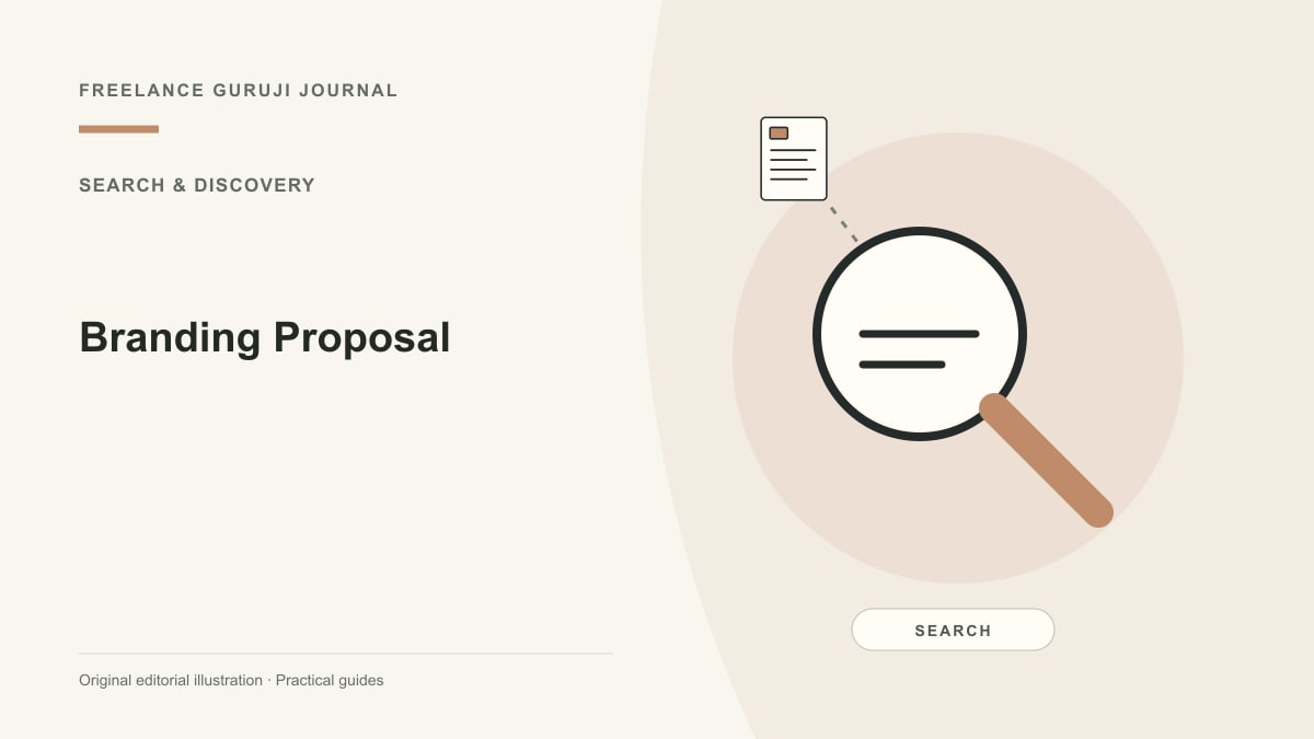 Editorial illustration of a magnifying glass representing Branding Proposal.