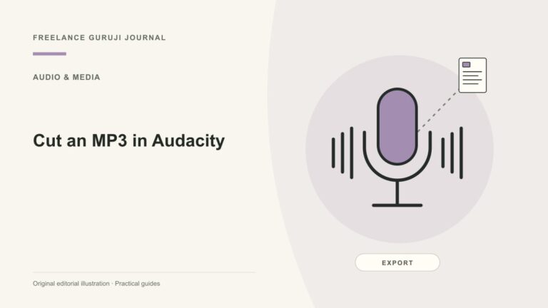 Cut an MP3 in Audacity: Preserve the Source and Check Export Boundaries