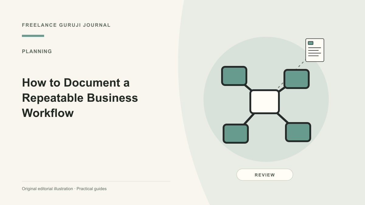 Editorial illustration of connected planning steps representing How to Document a Repeatable Business Workflow.