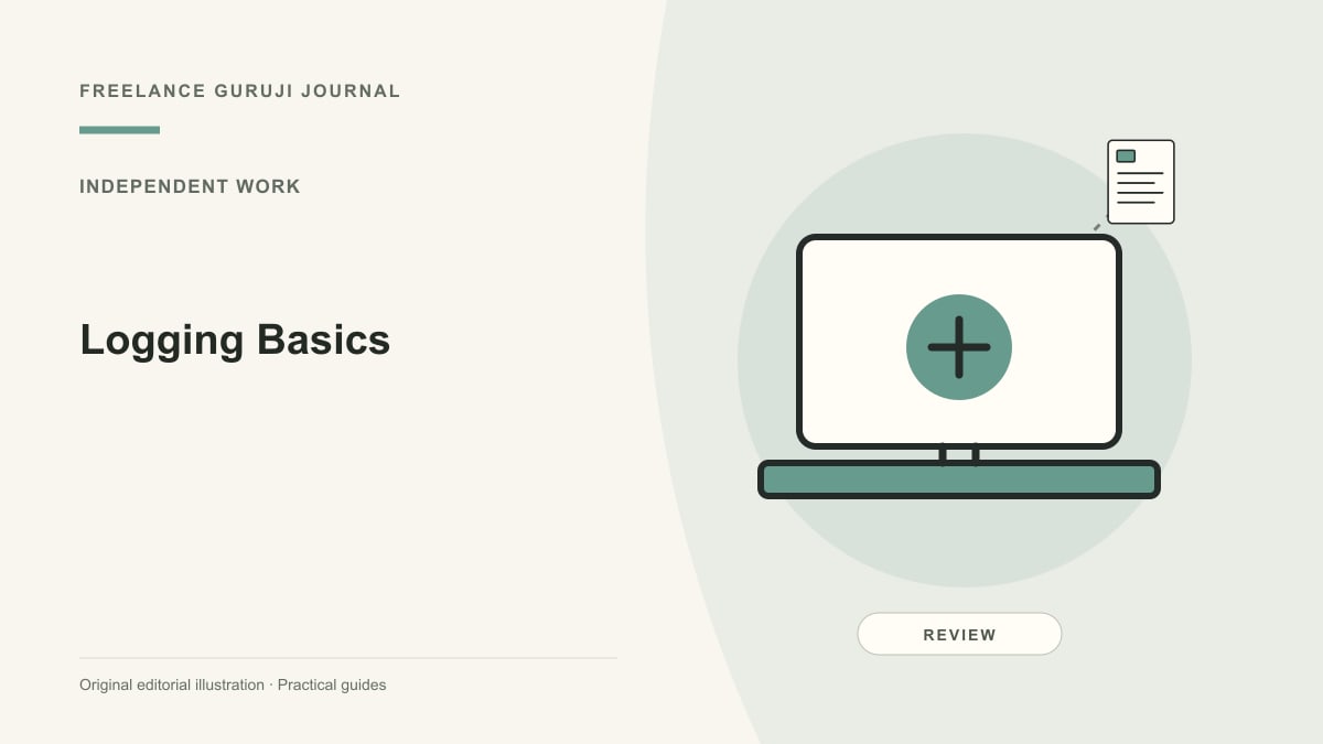 Editorial illustration of a work computer representing Logging Basics.