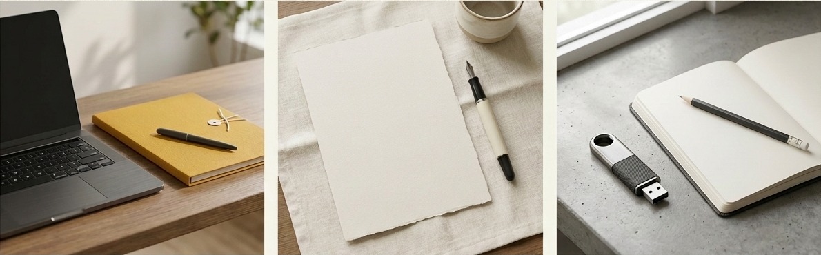 AI-generated editorial triptych for a practical client onboarding checklist for freelancers