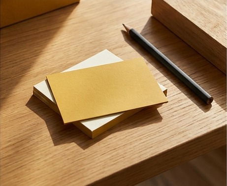 AI editorial photograph of blank data-exchange cards