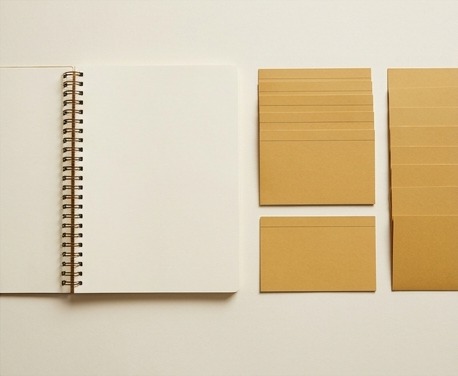 AI illustration of selected research cards in a notebook