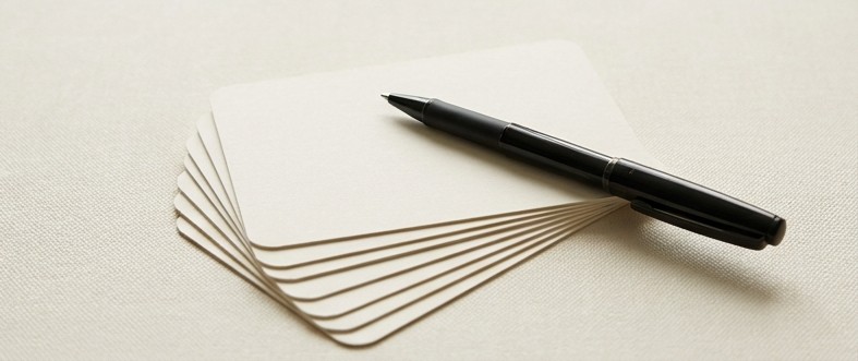 AI editorial illustration of blank feedback cards