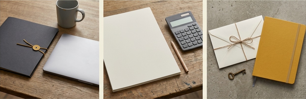 AI-generated editorial triptych for freelance payment safety: milestones, invoices and red flags