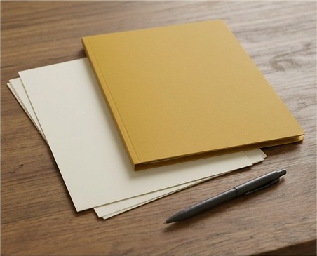 AI illustration of a project notebook and paperwork