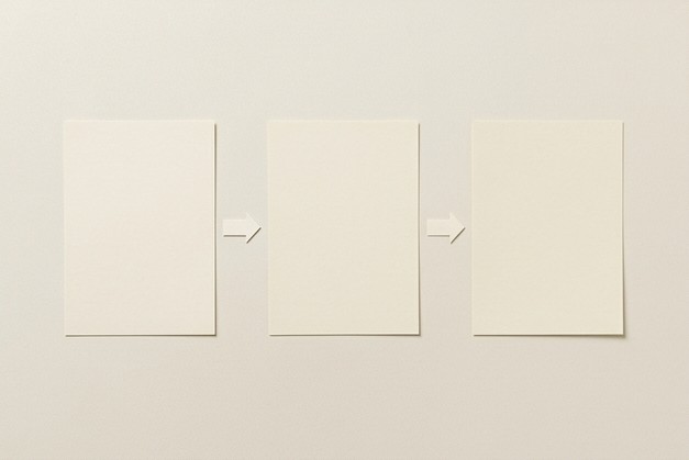 AI editorial illustration of three blank instruction cards