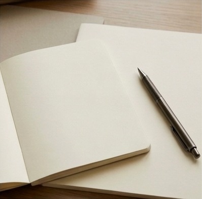 AI illustration of notebooks used for checking sources