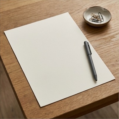 AI editorial photograph of blank fee-planning worksheet
