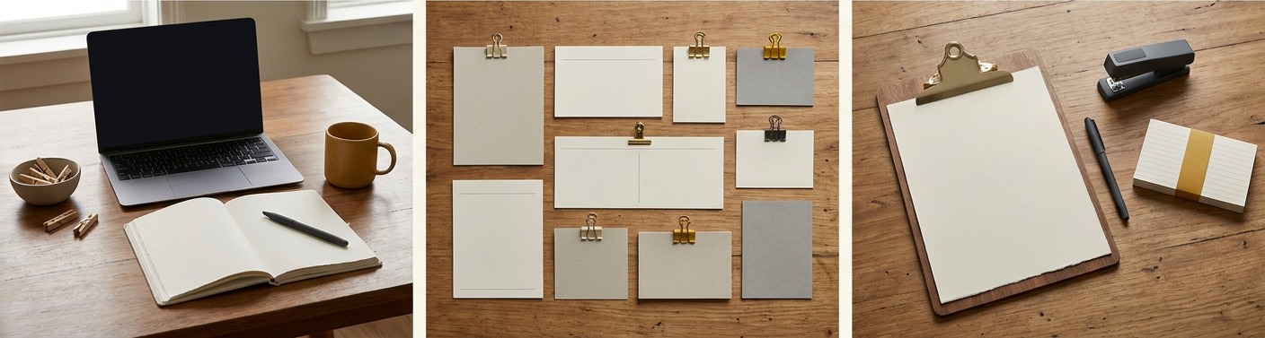 AI-generated editorial triptych for remote collaboration habits that reduce rework