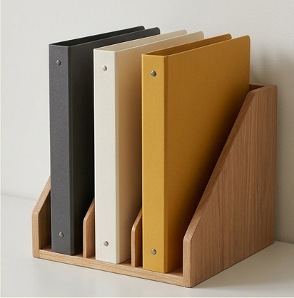 AI editorial photograph of organized customer request folders