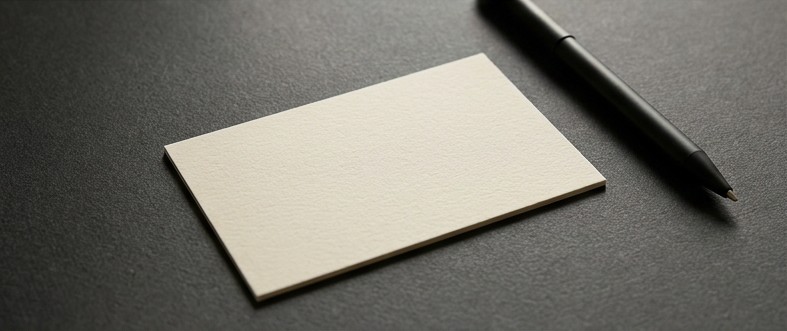 AI editorial illustration of a blank offer card