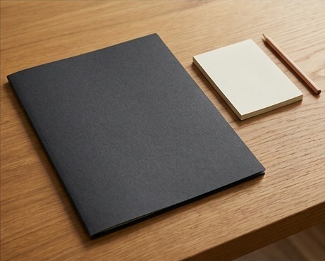 AI editorial photograph of closed evidence folder
